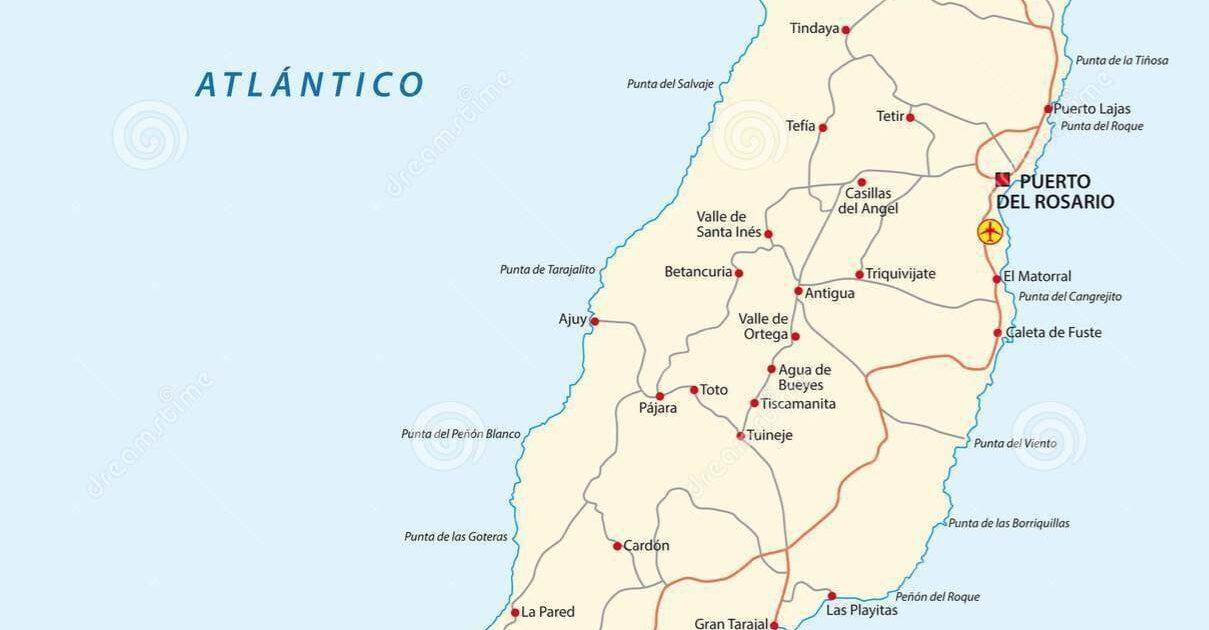 La mappa dei comuni di Fuerteventura